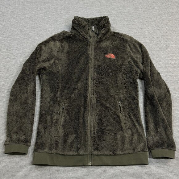 The North Face Womens Olive Green Full Zip Jacket Long Sleeve Fleece Mock Size M - Picture 3 of 16